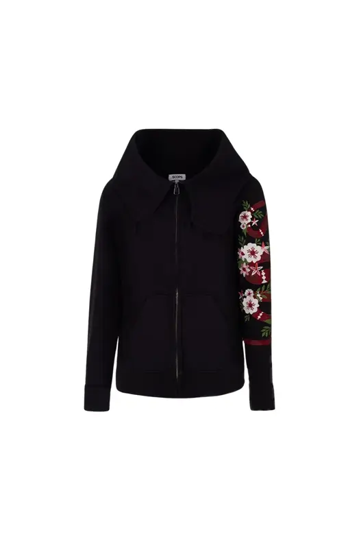 Siyah Zip Hoodie
